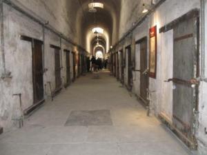 Looking down a cell block